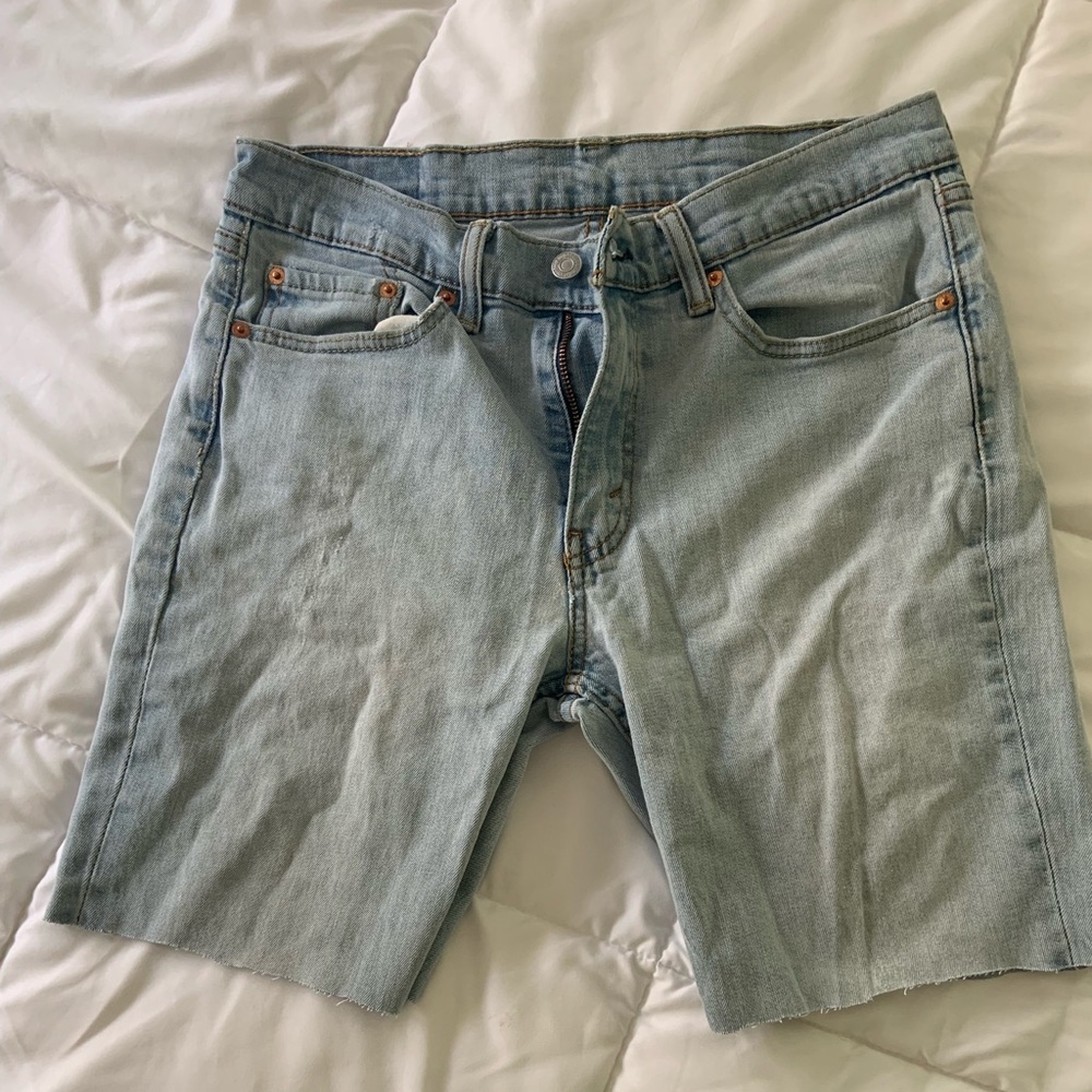 light wash levi denim cutoffs